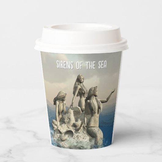 Die Meerjungstatue. Gestalted Pappbecher (Rückseite)