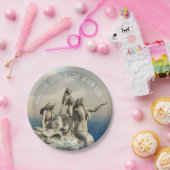 Die Meerjungstatue. Gestalted Pappteller (Party)