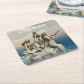 Die Meerjungstatue. Gestalted Rechteckiger Pappuntersetzer (angewinkelt)