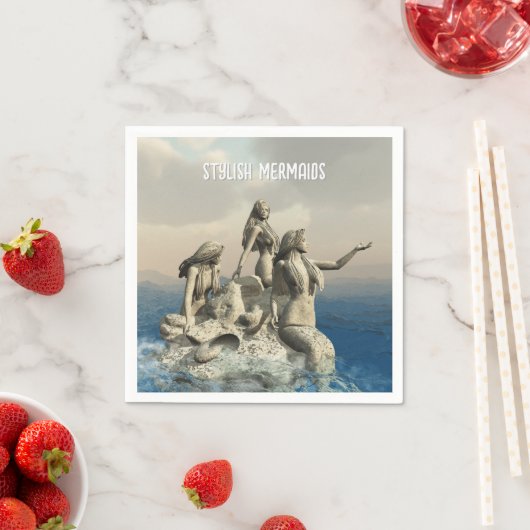 Die Meerjungstatue. Gestalted Serviette (Beispiel)