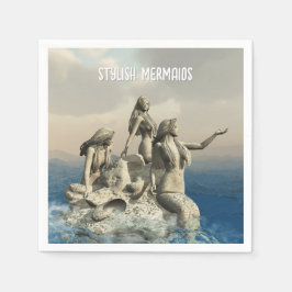 Die Meerjungstatue. Gestalted Serviette