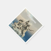 Die Meerjungstatue. Gestalted Serviette (Ecke)