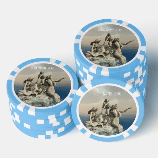 Die Meerjungstatue. Personalisiert Pokerchips (Stapel)