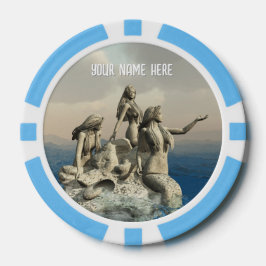 Die Meerjungstatue. Personalisiert Pokerchips