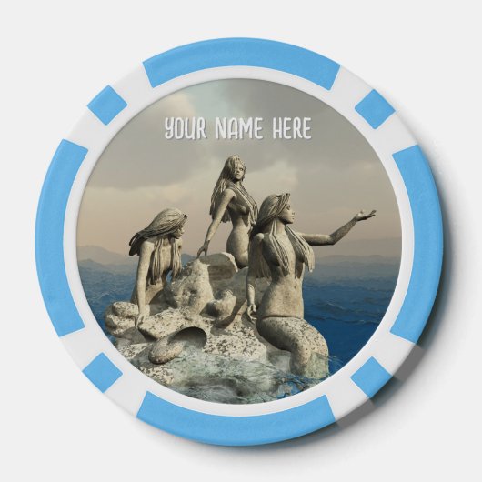 Die Meerjungstatue. Personalisiert Pokerchips (Rückseite)
