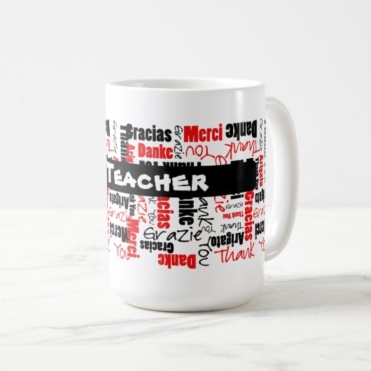 Die mehrsprachige Lehrer-Anerkennung danken Ihnen Kaffeetasse (VorderseiteRechts)