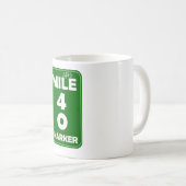 Die Meilen-Markierungs-Tasse des Lebens - 40 Kaffeetasse (VorderseiteRechts)