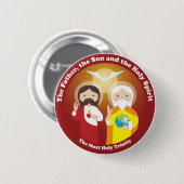Die meiste Heilige Dreifaltigkeit Button (Vorne & Hinten)