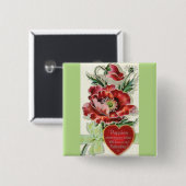 Die meiste schöne Vintage Valentine-Mohnblume Button (Vorne & Hinten)