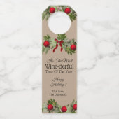 "Die meiste Weinzeit des Jahres" Personalisiert Flaschenanhänger (Vorderseite)