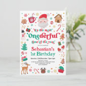 Die meisten 1derful Weihnachten Weihnachtsmann 1. Einladung (Stehend Vorderseite)