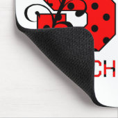 Die meisten Buchstaben rote und schwarze Polka-Pun Mousepad (Ecke)