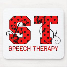 Die meisten Buchstaben rote und schwarze Polka-Pun Mousepad