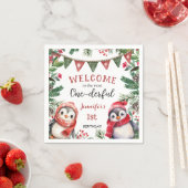 Die meisten ONEderful | Pinguin Christmas 1. Gebur Serviette (Beispiel)