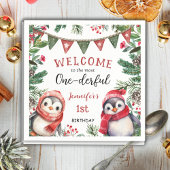 Die meisten ONEderful | Pinguin Christmas 1. Gebur Serviette