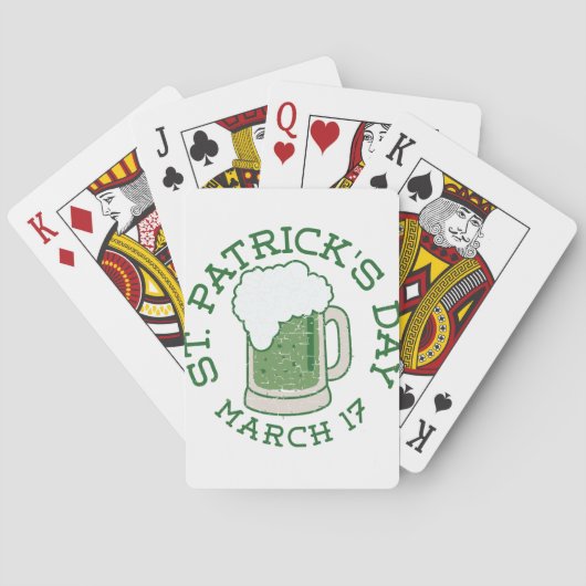 Die meisten Patricks bedrückten grünes Bier Spielkarten (Rückseite)