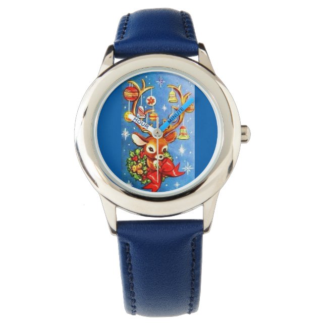 Die meisten schönen Vintagen Weihnachtsrotwild Armbanduhr (Vorderseite)