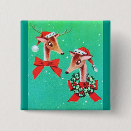 Die meisten schönen Vintagen Weihnachtsrotwild Button