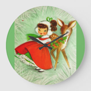 Die meisten schönen Vintagen Weihnachtsrotwild u. Große Wanduhr
