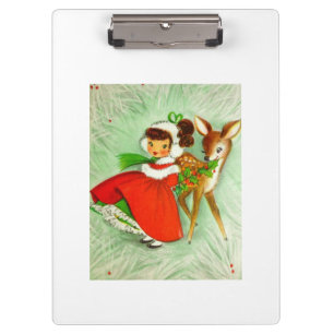 Die meisten schönen Vintagen Weihnachtsrotwild u. Klemmbrett