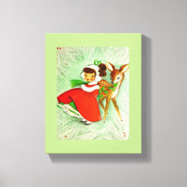 Die meisten schönen Vintagen Weihnachtsrotwild u. Leinwanddruck