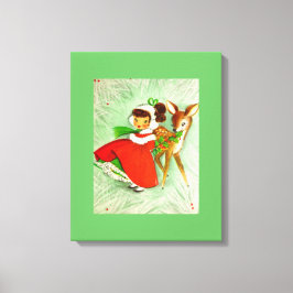 Die meisten schönen Vintagen Weihnachtsrotwild u. Leinwanddruck