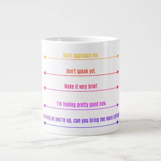 Die Melanie-Tasse Jumbo-Regenbogen Jumbo-Tasse (Vorderseite)