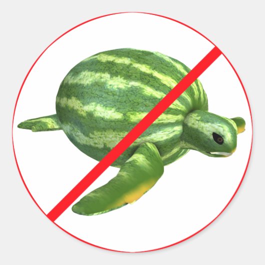 Die Melonschildkröten verboten! Runder Aufkleber (Vorderseite)