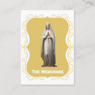 Die Memorare-Gebetskarte - Gold-Hintergrund Platzkarte
