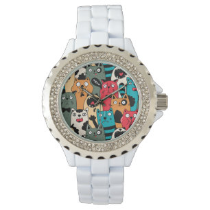 Die Menge an Katzen Armbanduhr