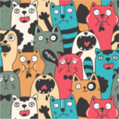 Die Menge an Katzen Aufkleber (Vorderseite)