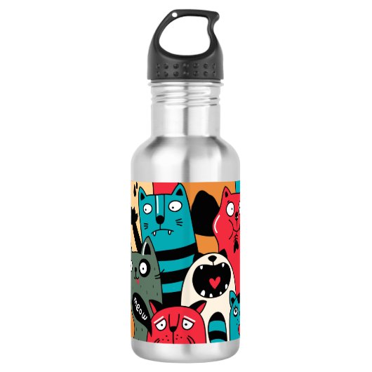 Die Menge an Katzen Edelstahlflasche (Vorderseite)