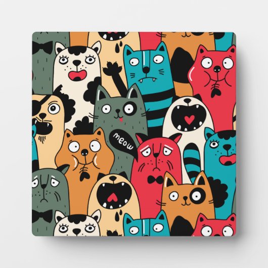 Die Menge an Katzen Fotoplatte (Vorderseite)