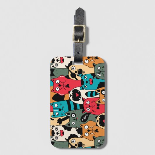 Die Menge an Katzen Gepäckanhänger (Vorderseite Vertikal)