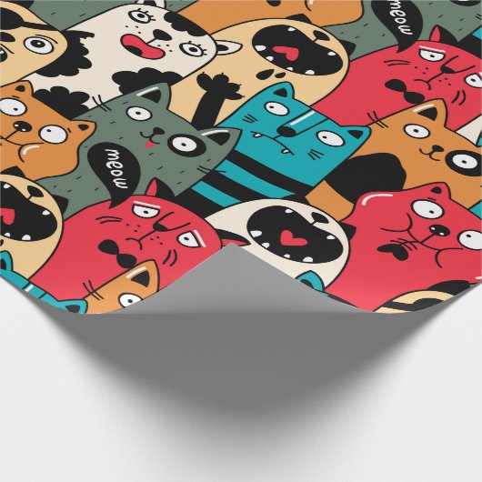 Die Menge an Katzen Geschenkpapier (Ecke)