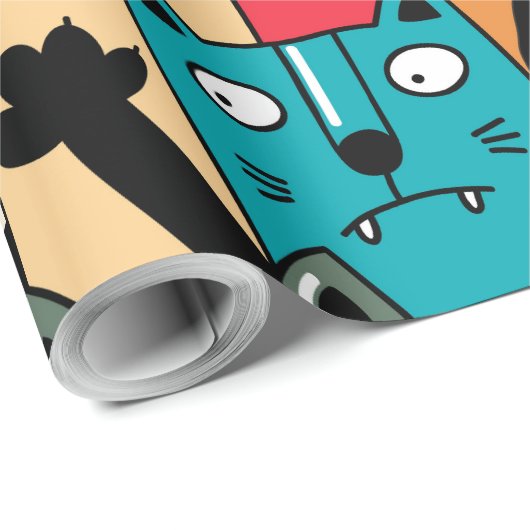 Die Menge an Katzen Geschenkpapier (Rolleneckpunkt)