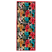 Die Menge an Katzen Geschenktüte Für Weinflaschen (Vorderseite)