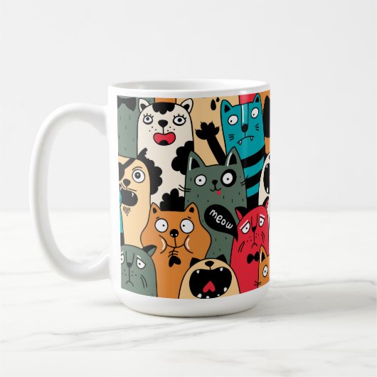 Die Menge an Katzen Kaffeetasse (Links)