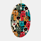 Die Menge an Katzen Keramik Ornament (Rechts)