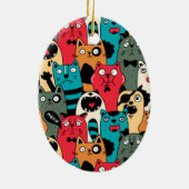 Die Menge an Katzen Keramik Ornament (Hinten)