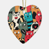 Die Menge an Katzen Keramik Ornament (Links)
