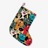 Die Menge an Katzen Kleiner Weihnachtsstrumpf (Vorderansicht (hängend))