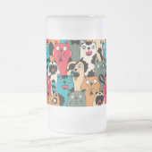 Die Menge an Katzen Mattglas Bierglas (Mittel)