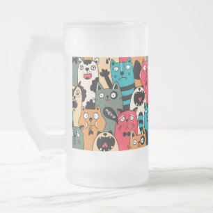 Die Menge an Katzen Mattglas Bierglas