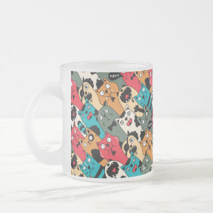 Die Menge an Katzen Mattglastasse