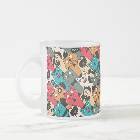 Die Menge an Katzen Mattglastasse (Links)