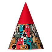 Die Menge an Katzen Partyhütchen (Vorderseite)