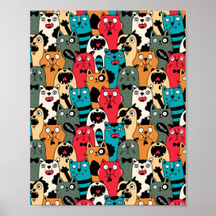 Die Menge an Katzen Poster