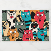 Die Menge an Katzen Schaumweinetikett (Einzelnes Label)