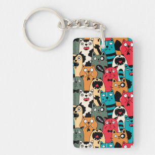 Die Menge an Katzen Schlüsselanhänger